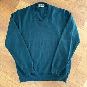 Vintage Men’s V Neck Merino Wool Sweater